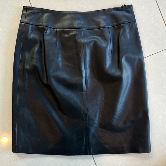 100% leather midi skirt - Picture 7 of 7